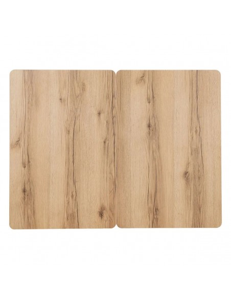 Mesa de cocina extensible PAX 90(120)x60(90), melamina natural y metal negro con apertura giratoria