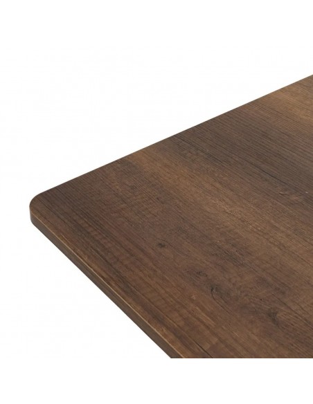 Mesa de cocina extensible PAX 90(120)x60(90), melamina nogal y metal negro con apertura giratoria