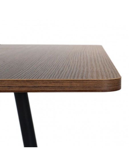 Mesa de cocina extensible PAX 90(120)x60(90), melamina nogal y metal negro con apertura giratoria