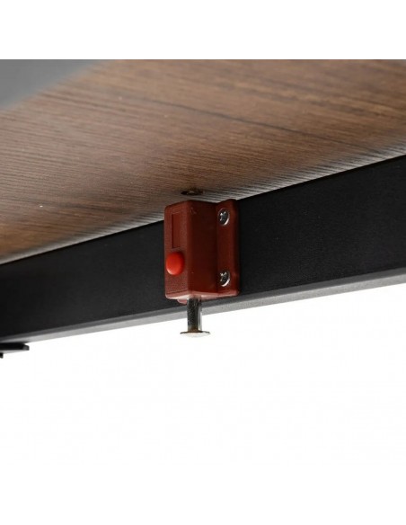 Mesa de cocina extensible PAX 90(120)x60(90), melamina nogal y metal negro con apertura giratoria