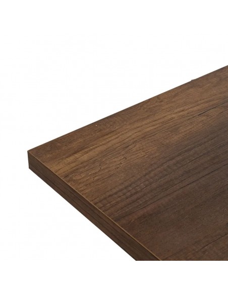 Mesa de cocina extensible PAXY 138(178)x85, melamina nogal y metal negro con apertura central