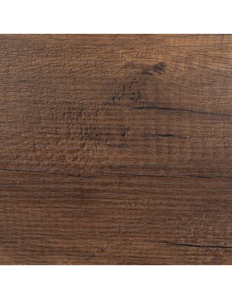 Mesa de cocina extensible PAXY 138(178)x85, melamina nogal y metal negro con apertura central