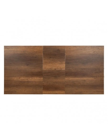 Mesa de cozinha extensível PAXY 138(178)x85, melamina nogueira e metal preto com abertura central