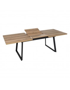 Mesa extensível Bronx 170(230)x90, melamina nogueira e... 2