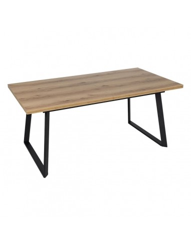Mesa extensível Bronx 170(230)x90, melamina nogueira e metal preto com abertura central
