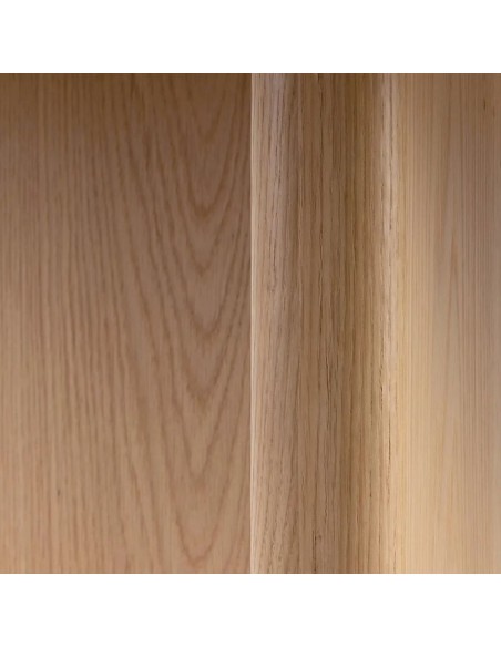 Mesa de jantar Verona 180x90 com tampo em porcelânico efeito mármore branco e base natural