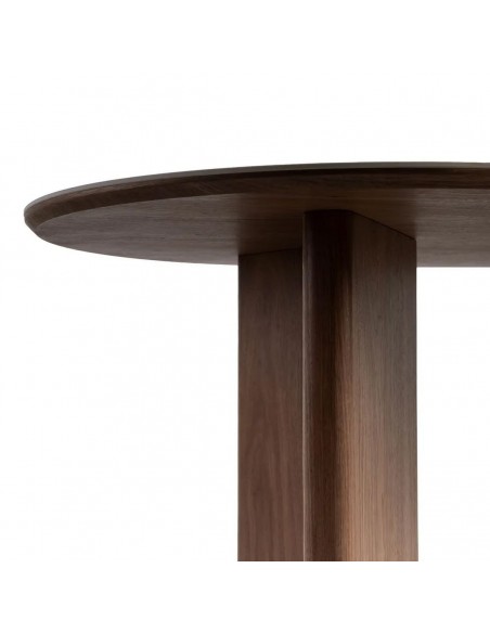 Mesa de comedor Verona 180x90 con tapa porcelana blanca efecto mármol y base color nogal