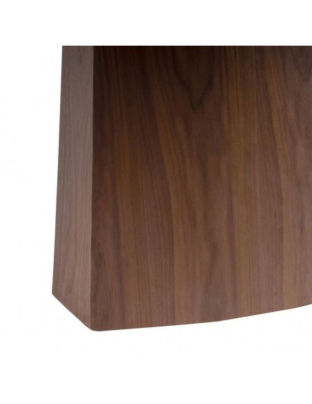 Mesa de jantar SIANA 180x90 com tampo em porcelânico efeito mármore branco e base cor nogueira