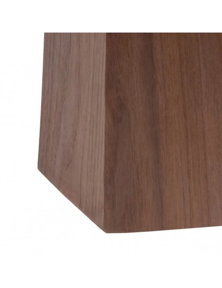 Mesa de jantar SIANA 180x90 com tampo em porcelânico efeito mármore branco e base cor nogueira