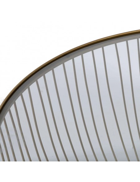 Mesa de centro redonda de lujo DORÉ 75 en metal dorado y cristal