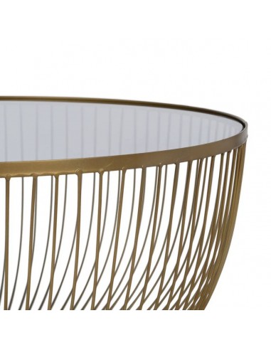 Mesa de centro redonda de luxo DORÉ 75 em metal...