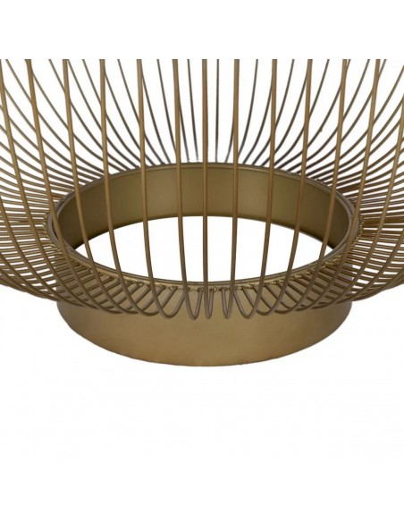 Mesa de centro redonda de luxo DORÉ 75 em metal dourado e vidro