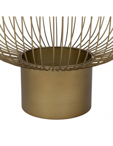 Conjunto de 2 mesas laterais redondas de luxo DORÉ 50(42), em metal dourado e vidro