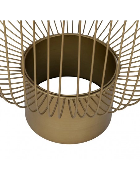 Conjunto de 2 mesas laterais redondas de luxo DORÉ 50(42), em metal dourado e vidro