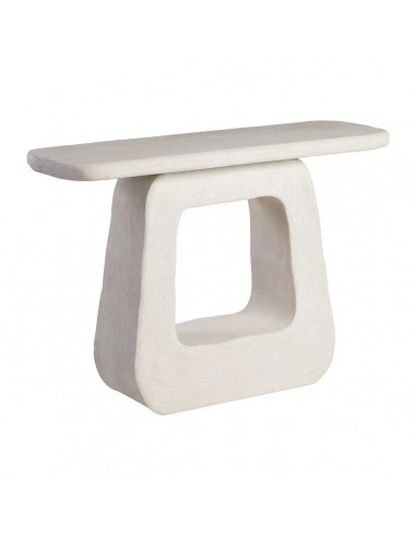 Consola WILMA 120x38x80 estilo mediterrâneo em MDF branco efeito cimento