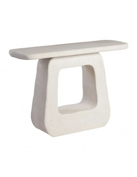 Consola WILMA 120x38x80 estilo mediterrâneo em MDF branco efeito cimento