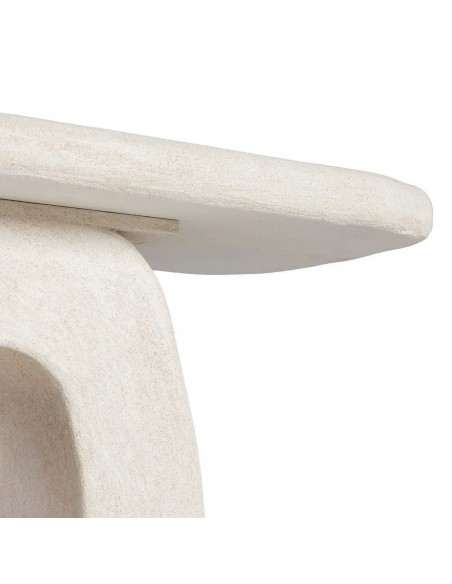 Consola WILMA 120x38x80 estilo mediterrâneo em MDF branco efeito cimento