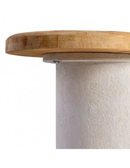 Consola MAWIL 150x35x82 estilo mediterrâneo em MDF branco efeito cimento