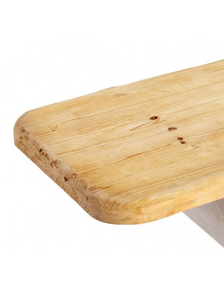 Consola estilo mediterrâneo SCULPTO 120 em madeira natural e MDF branco efeito cimento