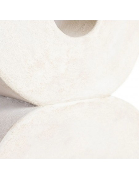 Consola de Estilo Mediterráneo ESCULTO 120 en madera natural y MDF Blanco efecto yeso