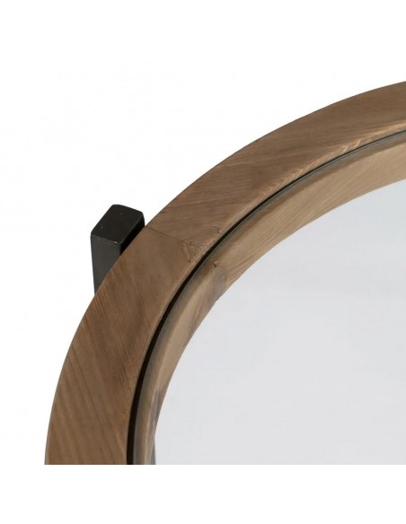 Conjunto de 2 mesas redondas, de 65 e 50, NIDRA em madeira natural e metal preto