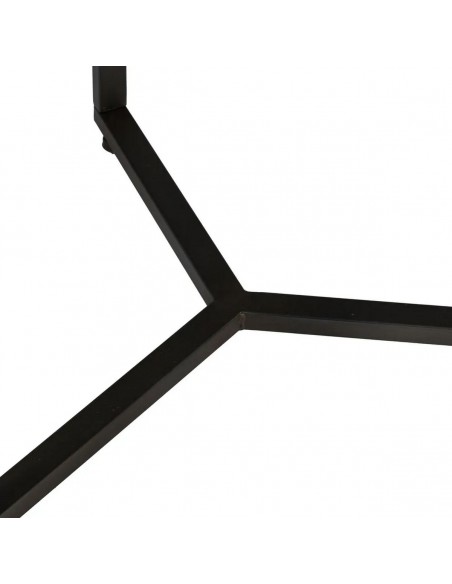 Conjunto de 2 mesas redondas, de 65 e 50, NIDRA em madeira natural e metal preto