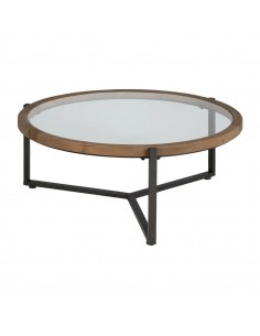 Mesa de centro redonda de design LUNKA 100 em madeira...