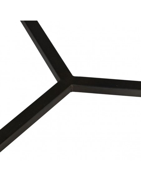 Mesa de Centro redonda de diseño LUNKA 100 en Madera Natural y metal Negro