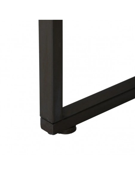 Mesa de centro redonda de design LUNKA 100 em madeira natural e metal preto