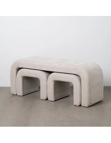 Conjunto de 3 bancos nido design orgânico CURVE...
