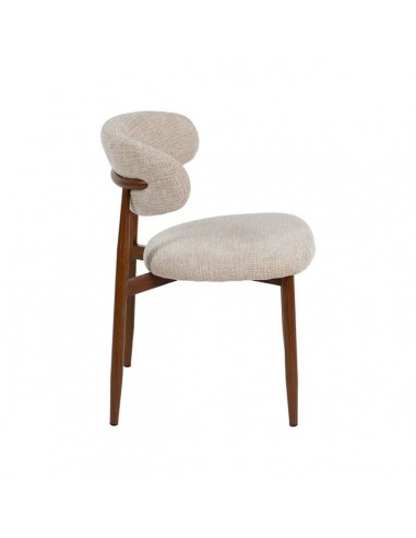 Cadeira de jantar de design LORIA, tecido bege...