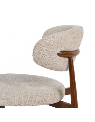 Cadeira de jantar de design LORIA, tecido bege...