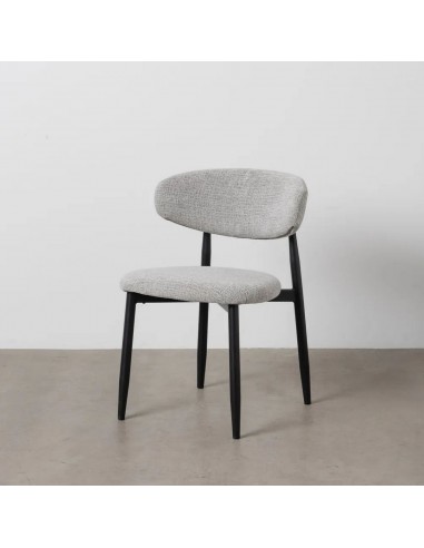 Cadeira de jantar de design LORIA, tecido cinza...