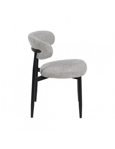 Cadeira de jantar de design LORIA, tecido cinza...
