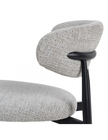 Cadeira de jantar de design LORIA, tecido cinza...