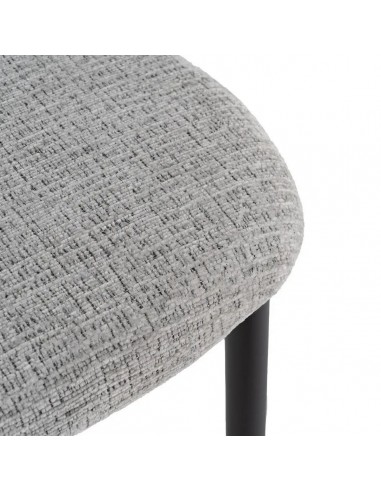 Silla de comedor de diseño LORIA, tela gris y...