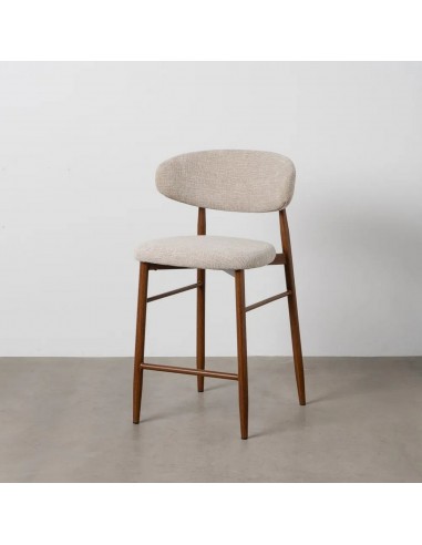 Banqueta de design LORIA 65 cm, tecido bege e...