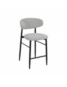 Taburete de diseño LORIA 65 cm, Tejido gris y Metal color...