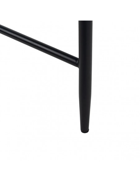 Banqueta de design LORIA 65 cm, tecido cinza e metal cor Preto