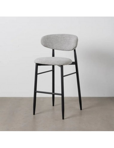 Taburete de diseño LORIA 75 cm, Tejido gris y...