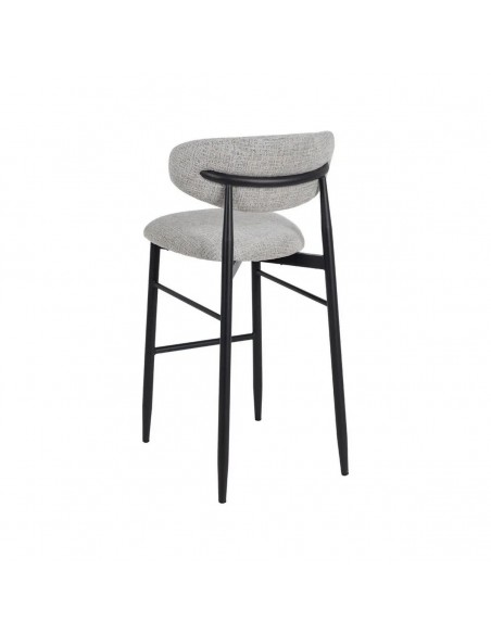 Taburete de diseño LORIA 75 cm, Tejido gris y Metal color negro