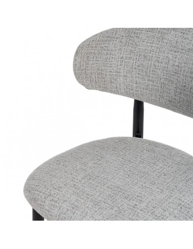 Banqueta de design LORIA 75 cm, tecido cinza e...