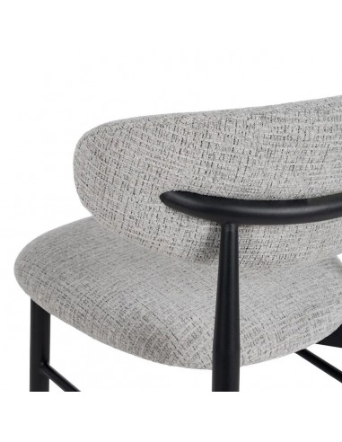 Banqueta de design LORIA 75 cm, tecido cinza e...