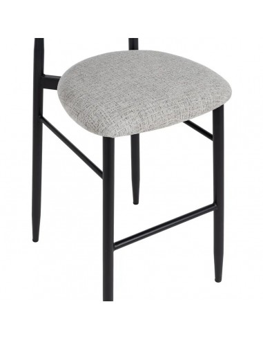 Banqueta de design LORIA 75 cm, tecido cinza e...