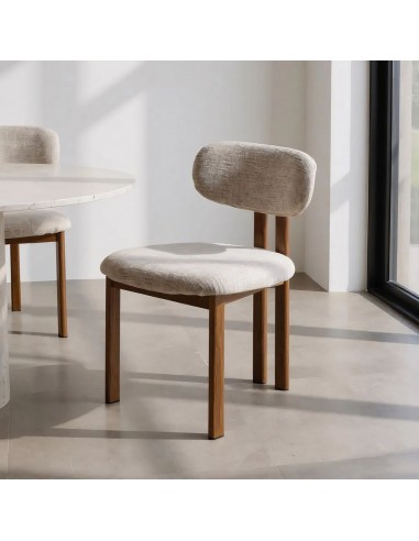 Silla de comedor de diseño KOBE en Tejido Beige...