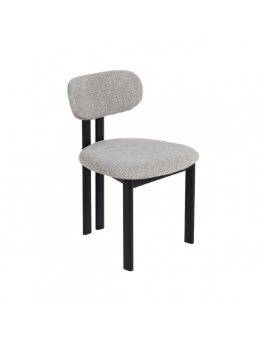 Silla de comedor de diseño KOBE en Tejido gris y Metal negro