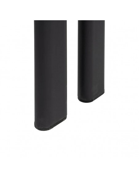 Cadeira de jantar de design KOBE em tecido cinza e metal preto