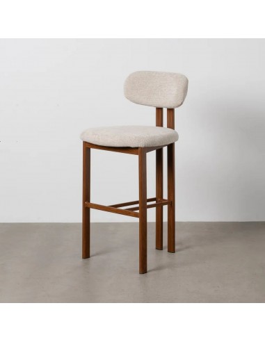 Banqueta de design KOBE 75 cm, tecido bege e...