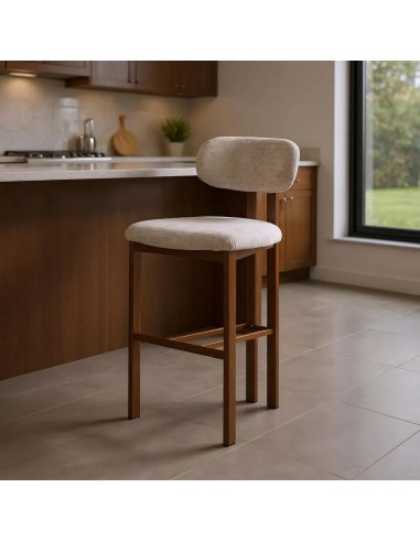 Taburete de diseño Kobe 75 cm, Tejido Beige y...