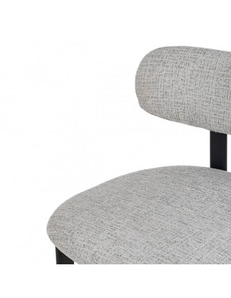 Taburete de diseño Kobe 75 cm, Tejido Gris y Metal color negro